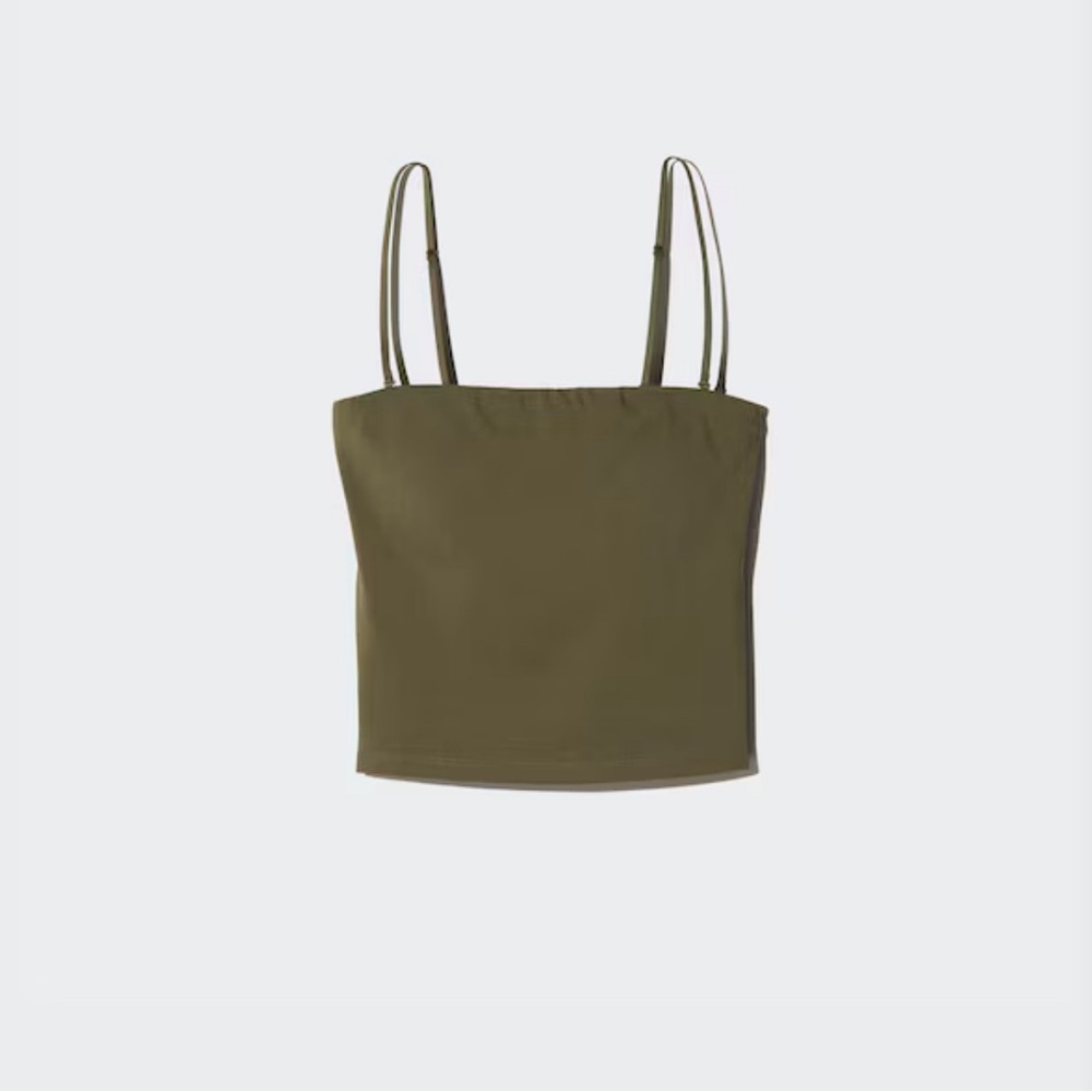NWT Uniqlo AIRism Cotton Cropped Tube Bra Top